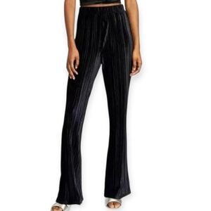 Elegant Black Velvet Women's Pants